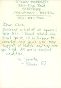 Steven Morrissey (The Smiths) Handwritten letter 1979