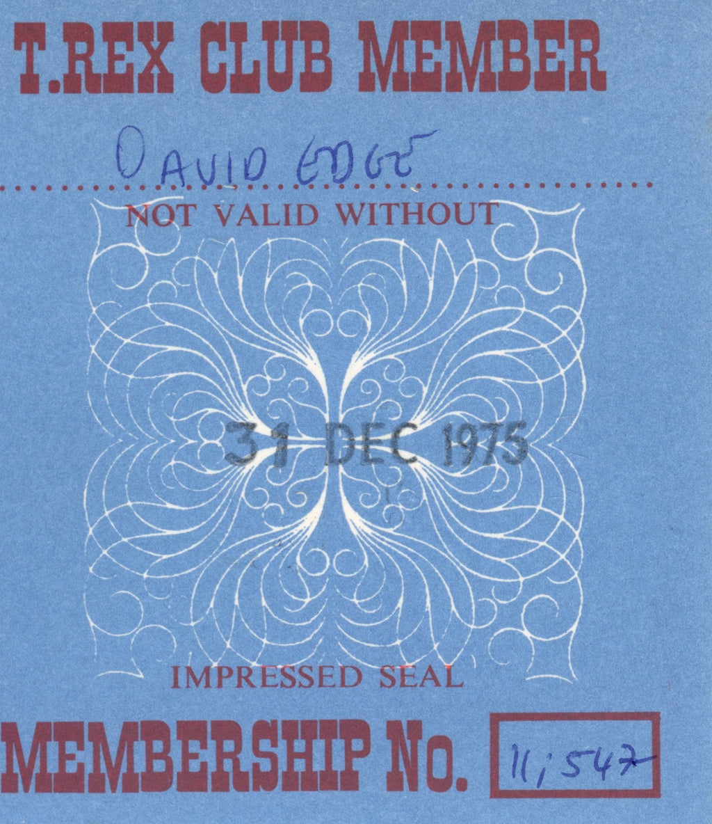 T.Rex Fan Club Membership and newsletter