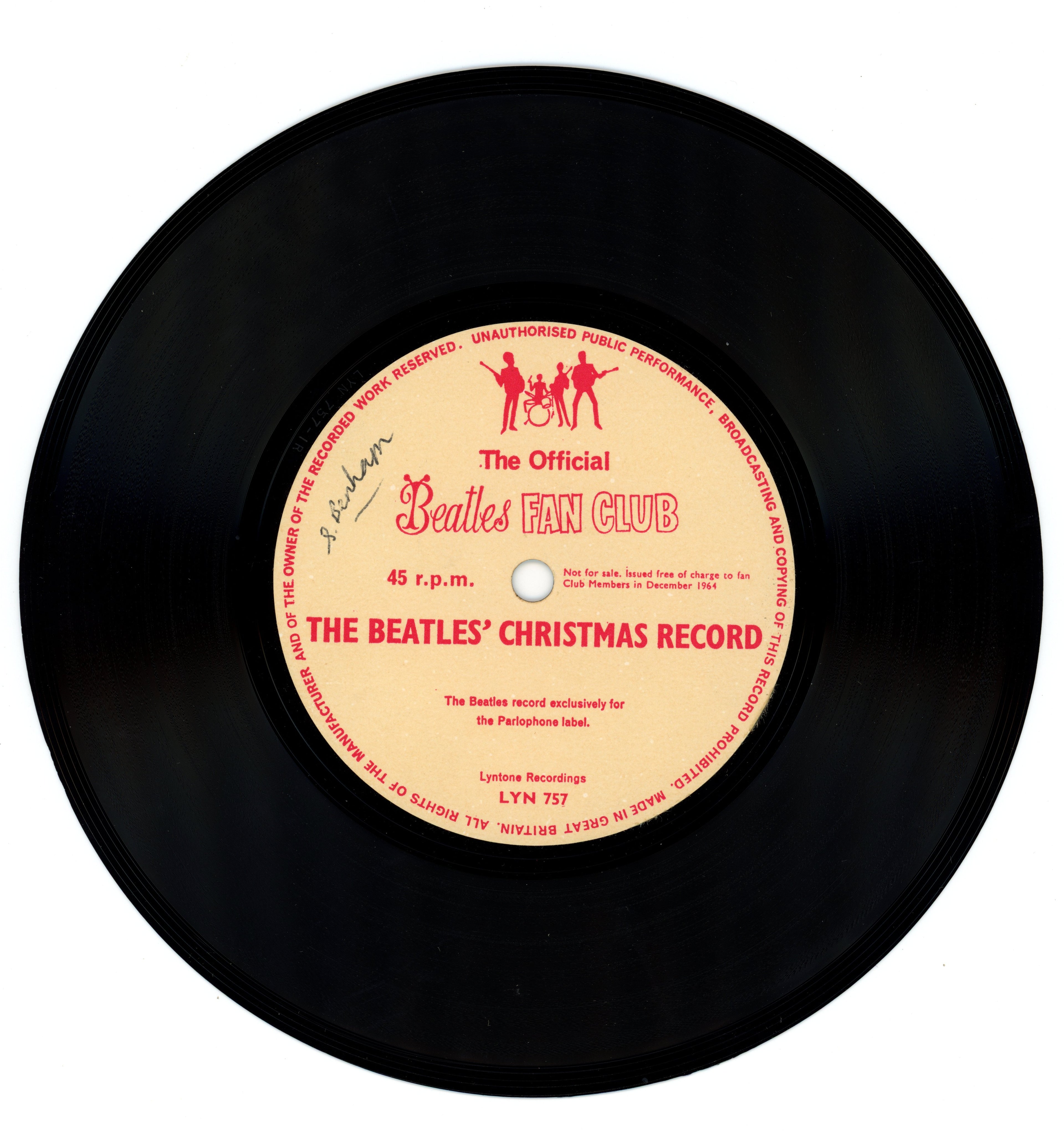 The Beatles 1964 Christmas Flexi Record with mailer and inserts