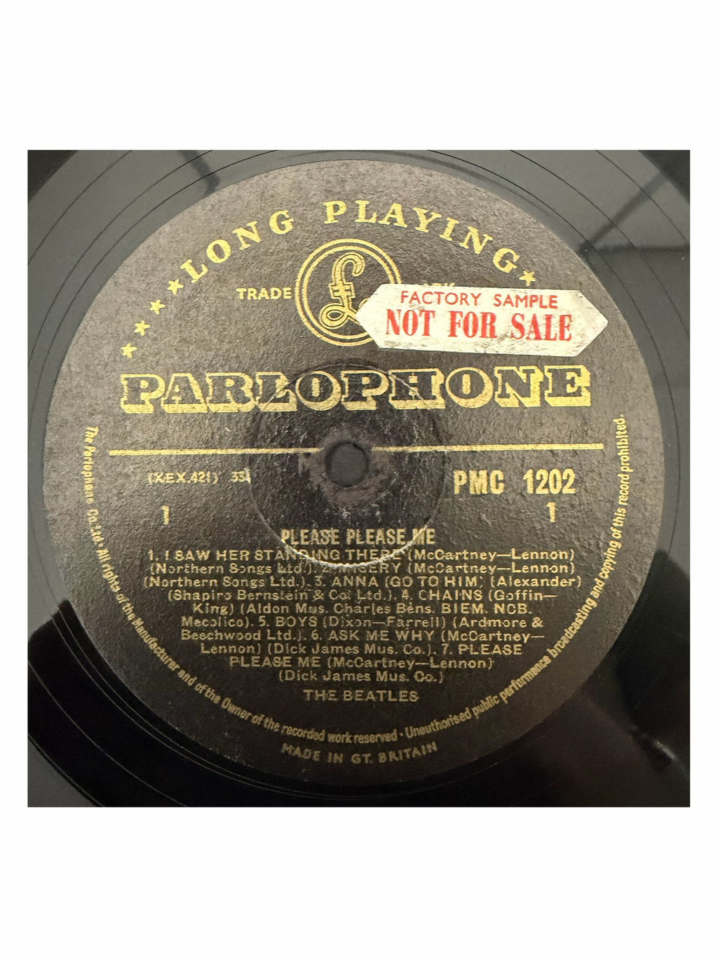 The Beatles Please Please Me Mono Black and Gold Factory Sample 1963