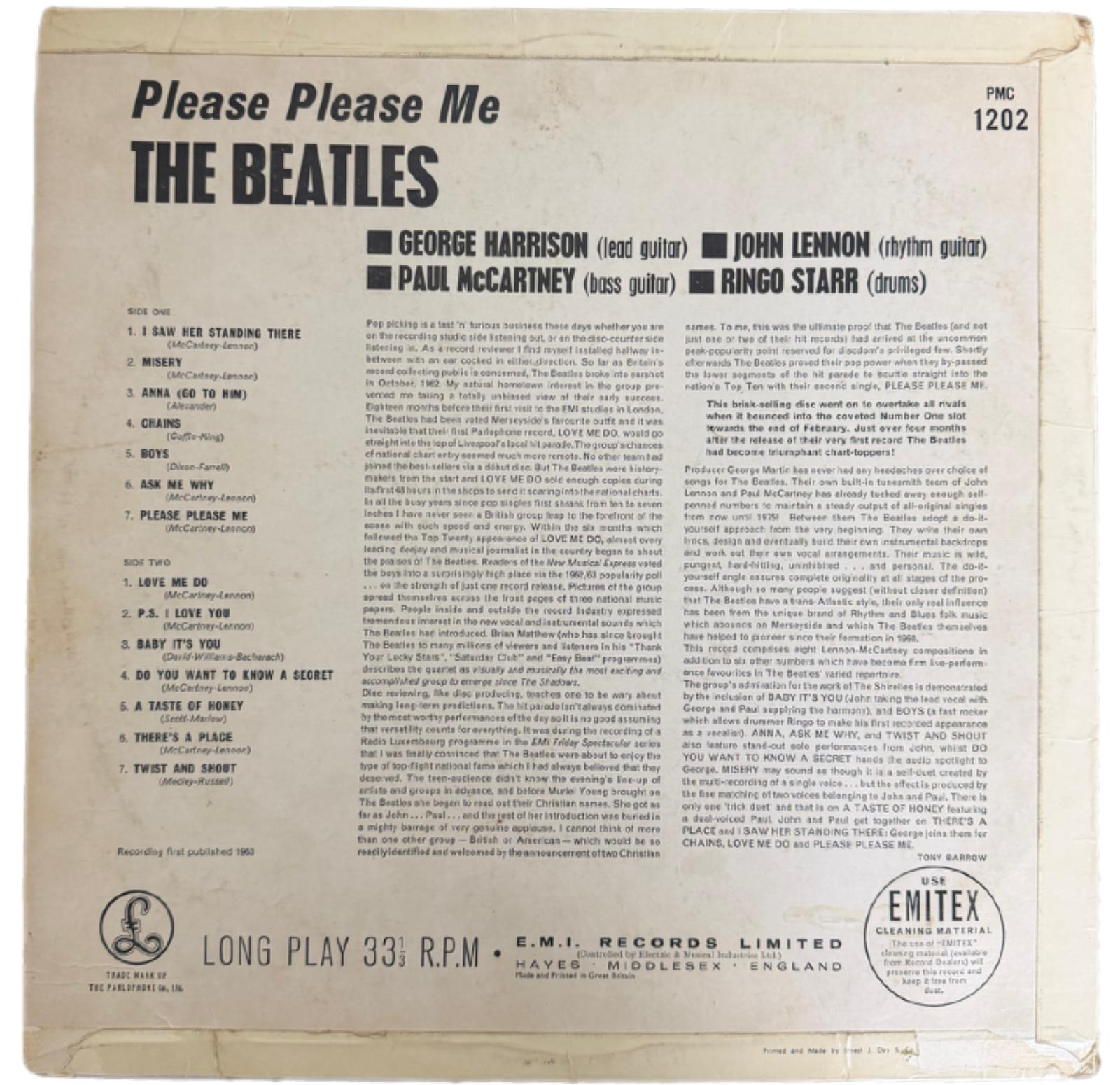 The Beatles Please Please Me Mono Black and Gold Factory Sample 1963