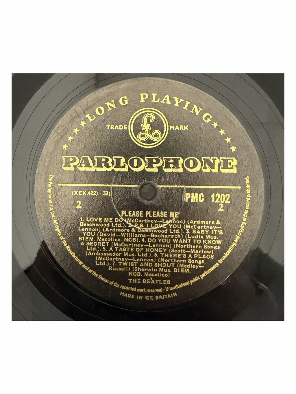 The Beatles Please Please Me Mono Black and Gold Factory Sample 1963