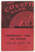 The Cavern Club Membership Card 1962