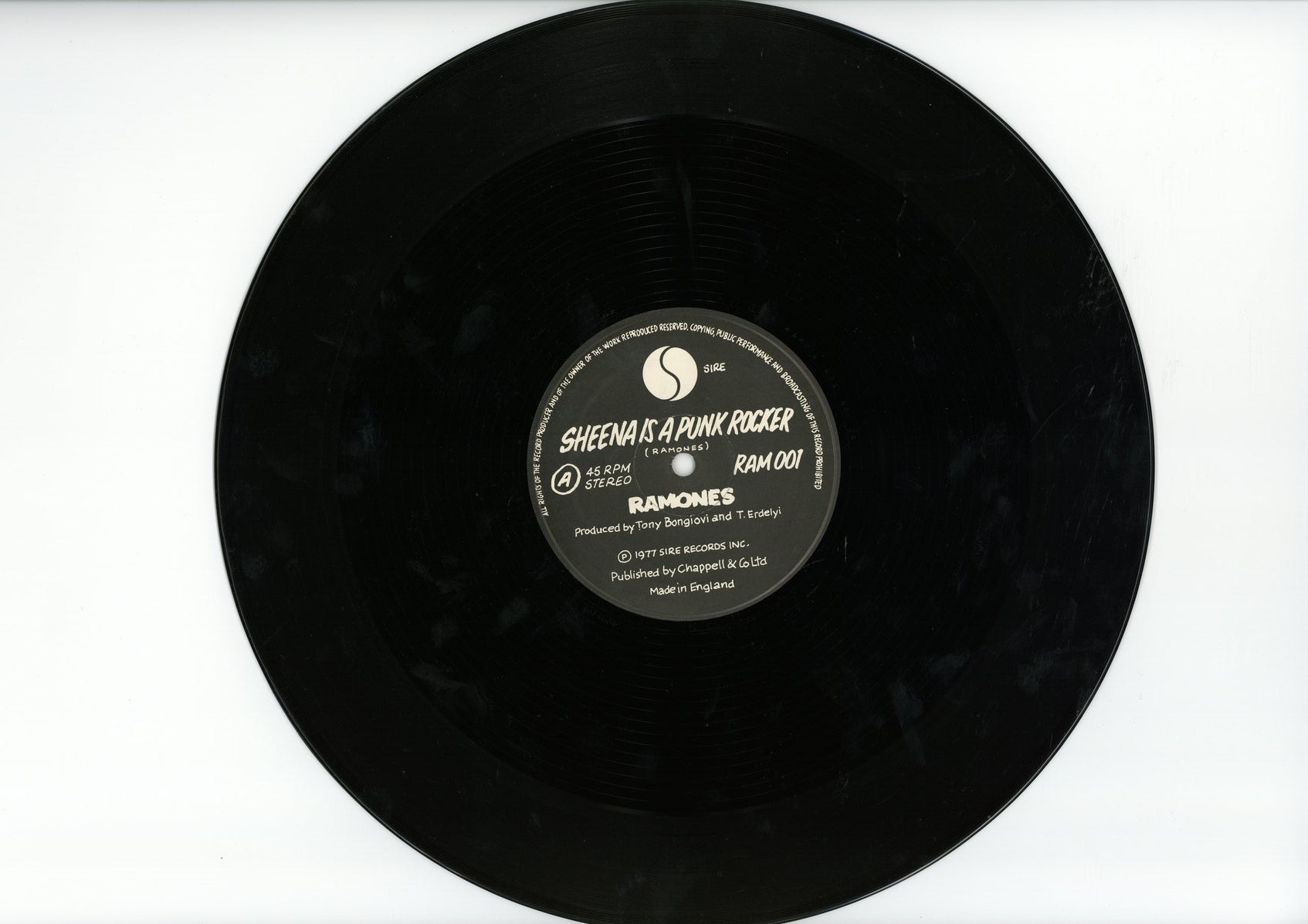 The Ramones Signed “Sheena is a Punk Rocker” 12” single 1977