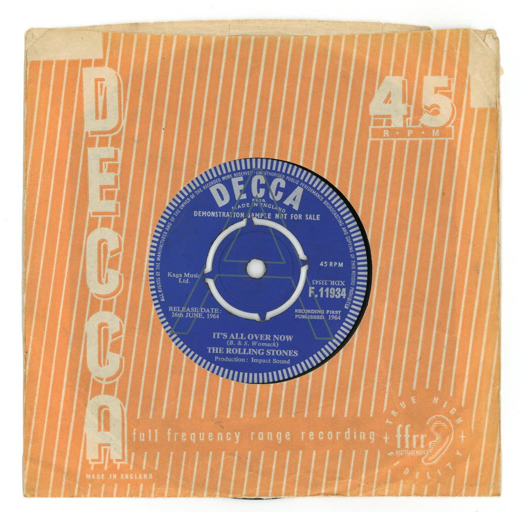 The Rolling Stones “Good Times, Bad Times” 7-Inch Demonstration Record