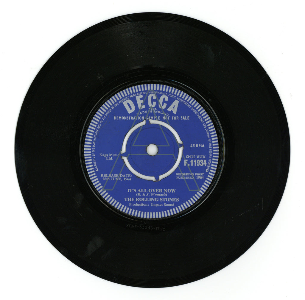 The Rolling Stones “Good Times, Bad Times” 7-Inch Demonstration Record