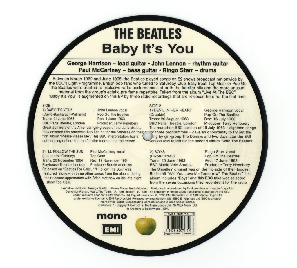 The Beatles “Baby Its’s You” picture disc 1995