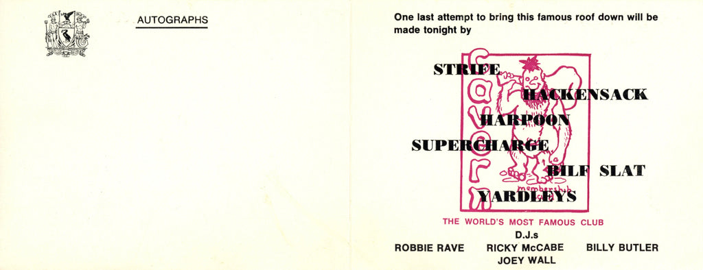 Last Night of the old Cavern Ticket 1973