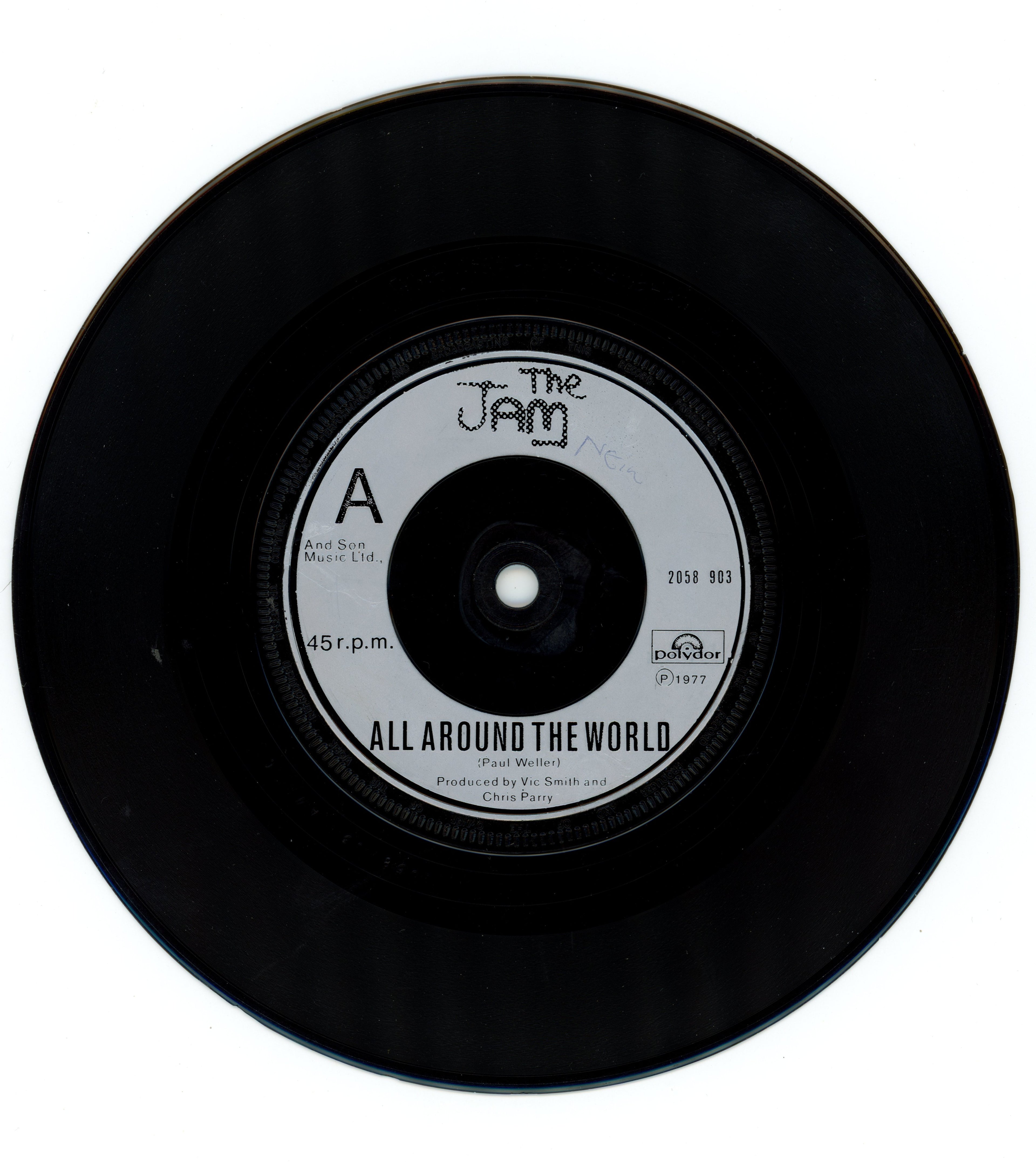The Jam signed “All Around The World” 7” single