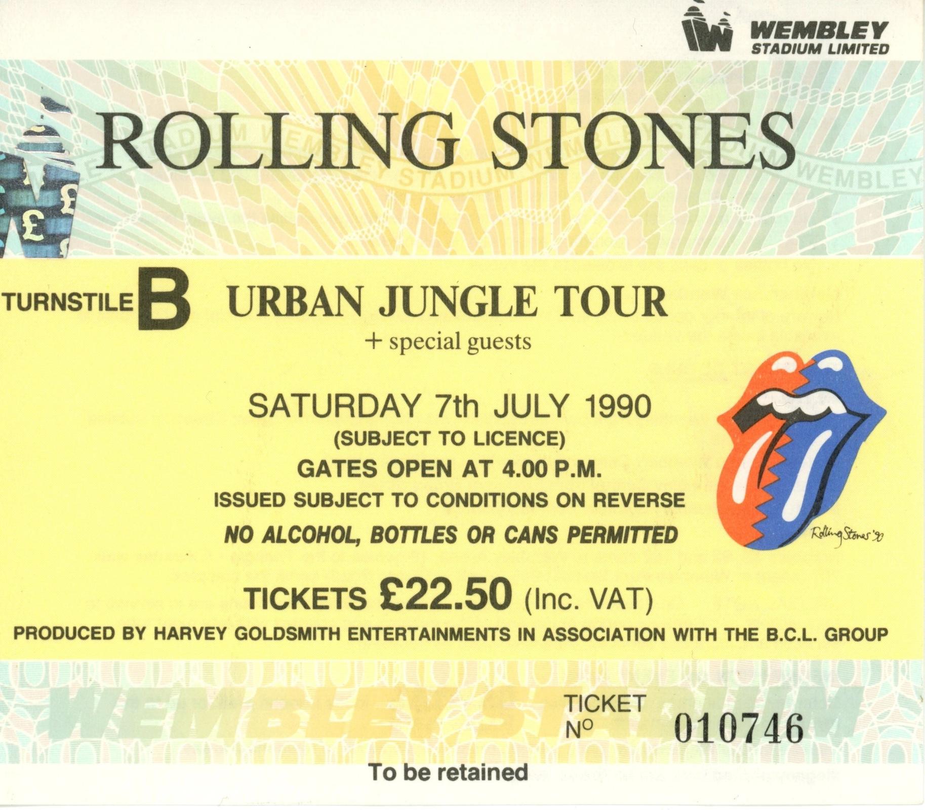 Rolling Stones Urban Jungle Ticket stub 1990