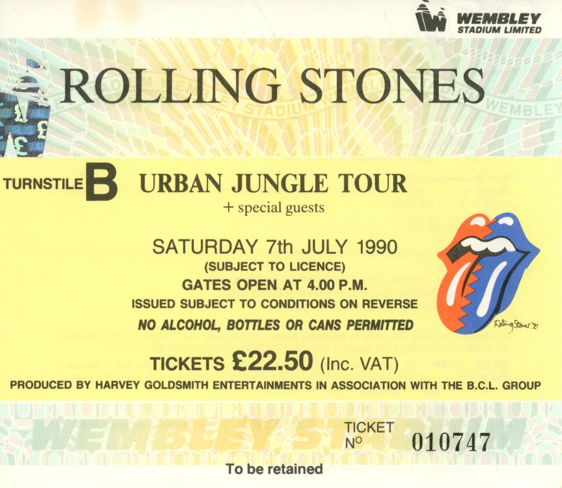 Rolling Stones Urban Jungle Ticket stub 1990