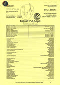BBC script for a Top of the Pops show aired on the 28th of November 2003