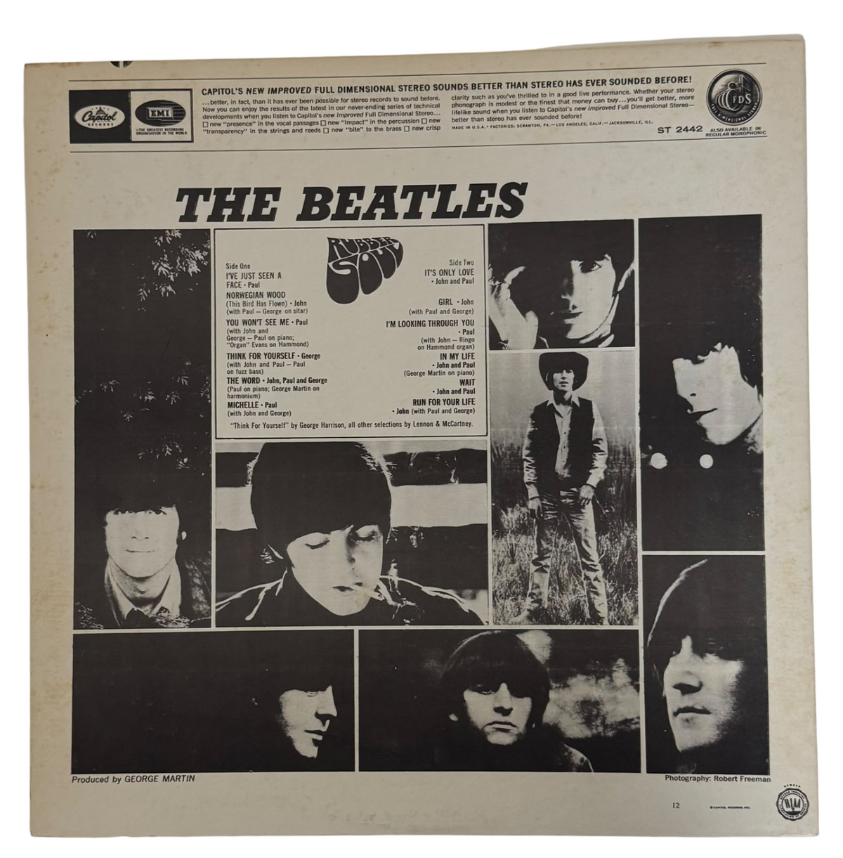The Beatles Rubber Soul Scranton Pressing Plant 1966