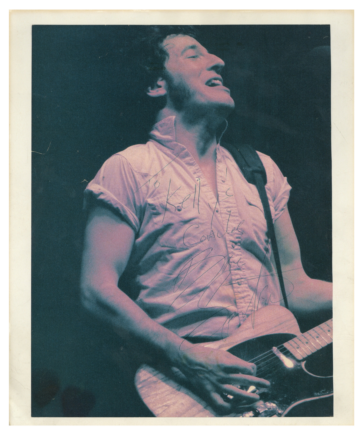 Bruce Springsteen signed and Inscribed cut programme page