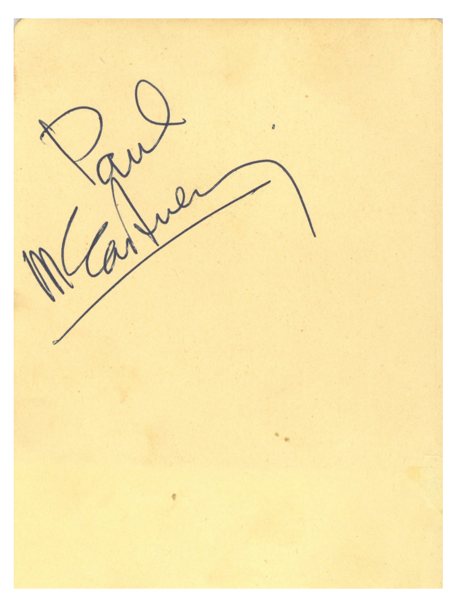 Paul McCartney Autograph 1965
