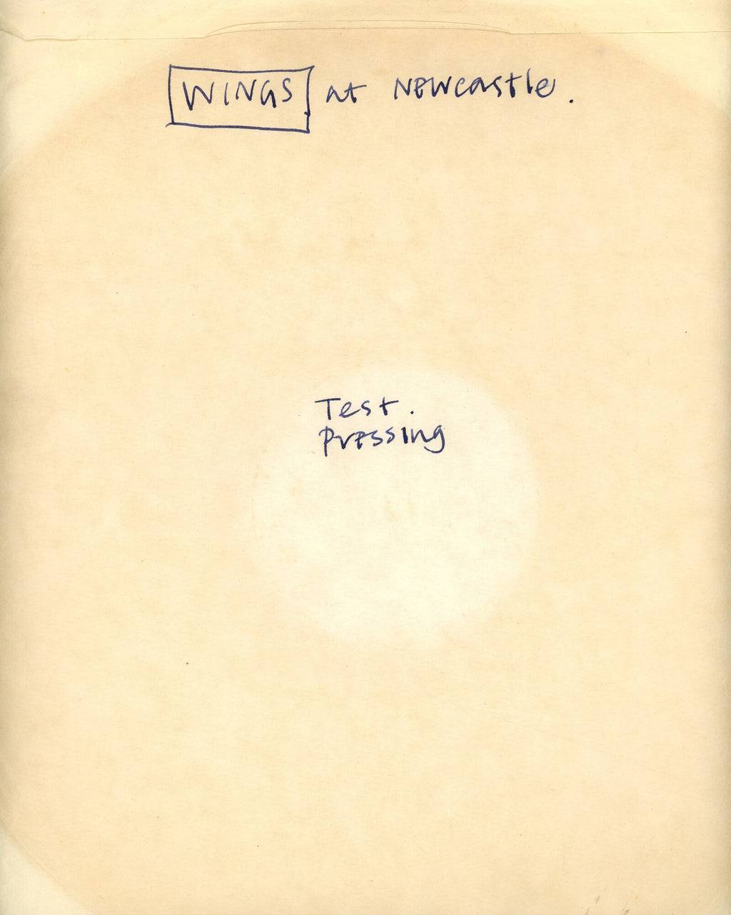 Paul McCartney and wings Live at Newcastle Abbey Road Studios Acetate