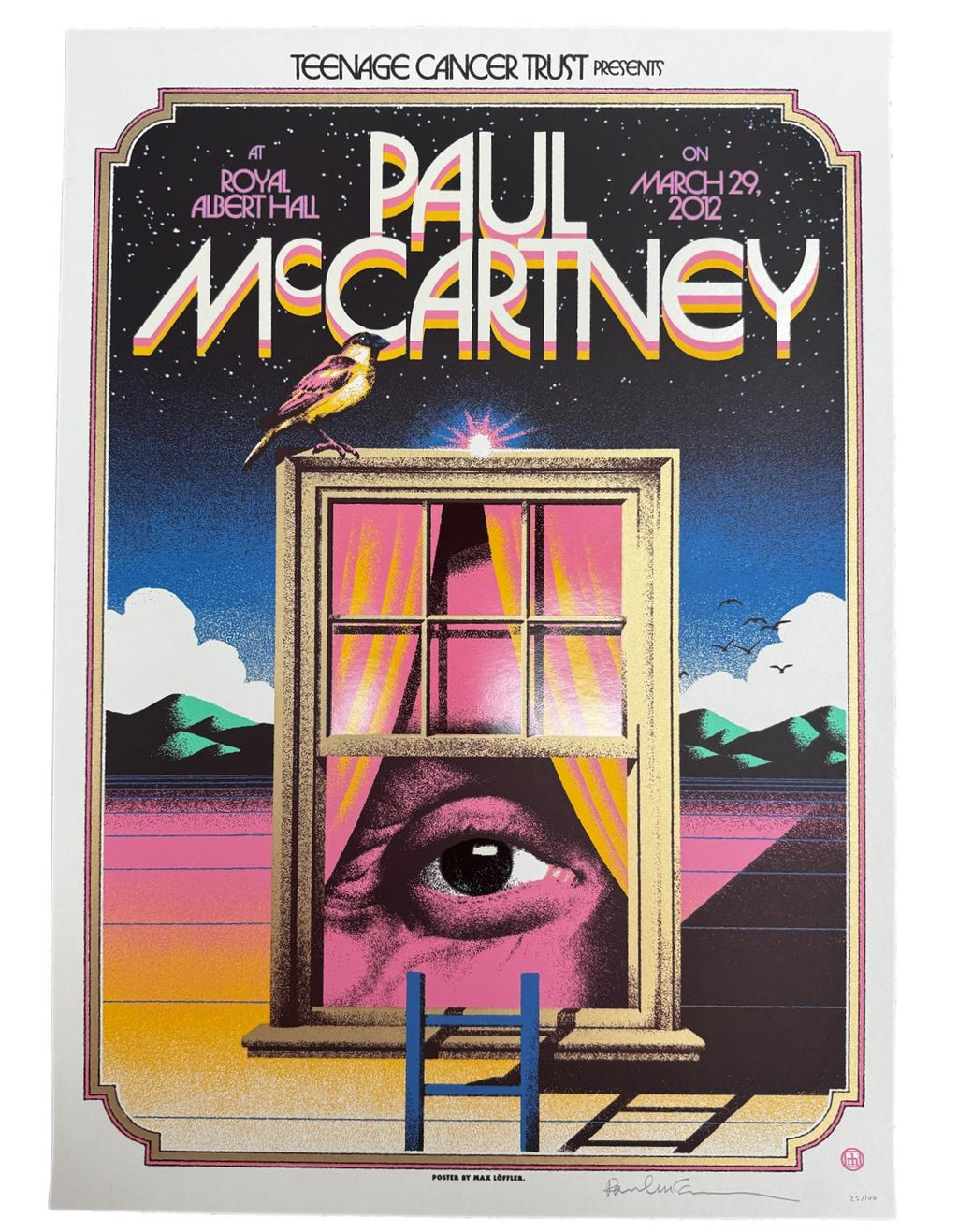 Paul McCartney signed teenage cancer trust silk screen print 25/100