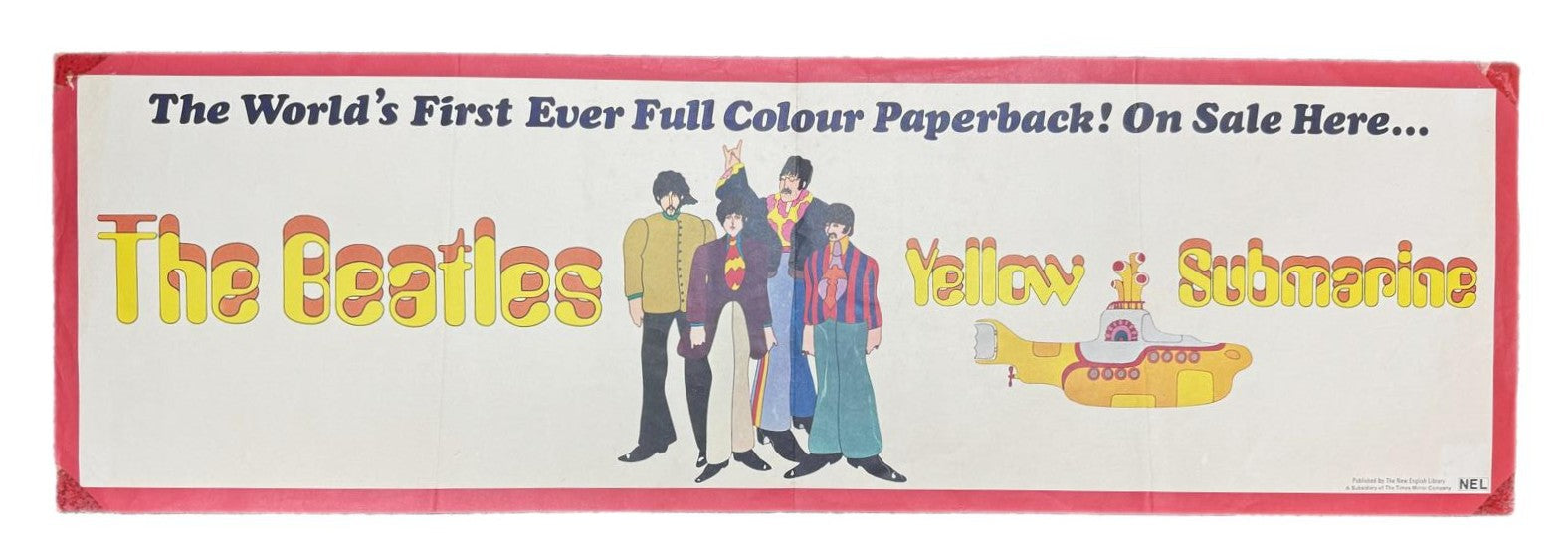 The Beatles 1968 Original 'Yellow Submarine' UK Promotional Shop Banner