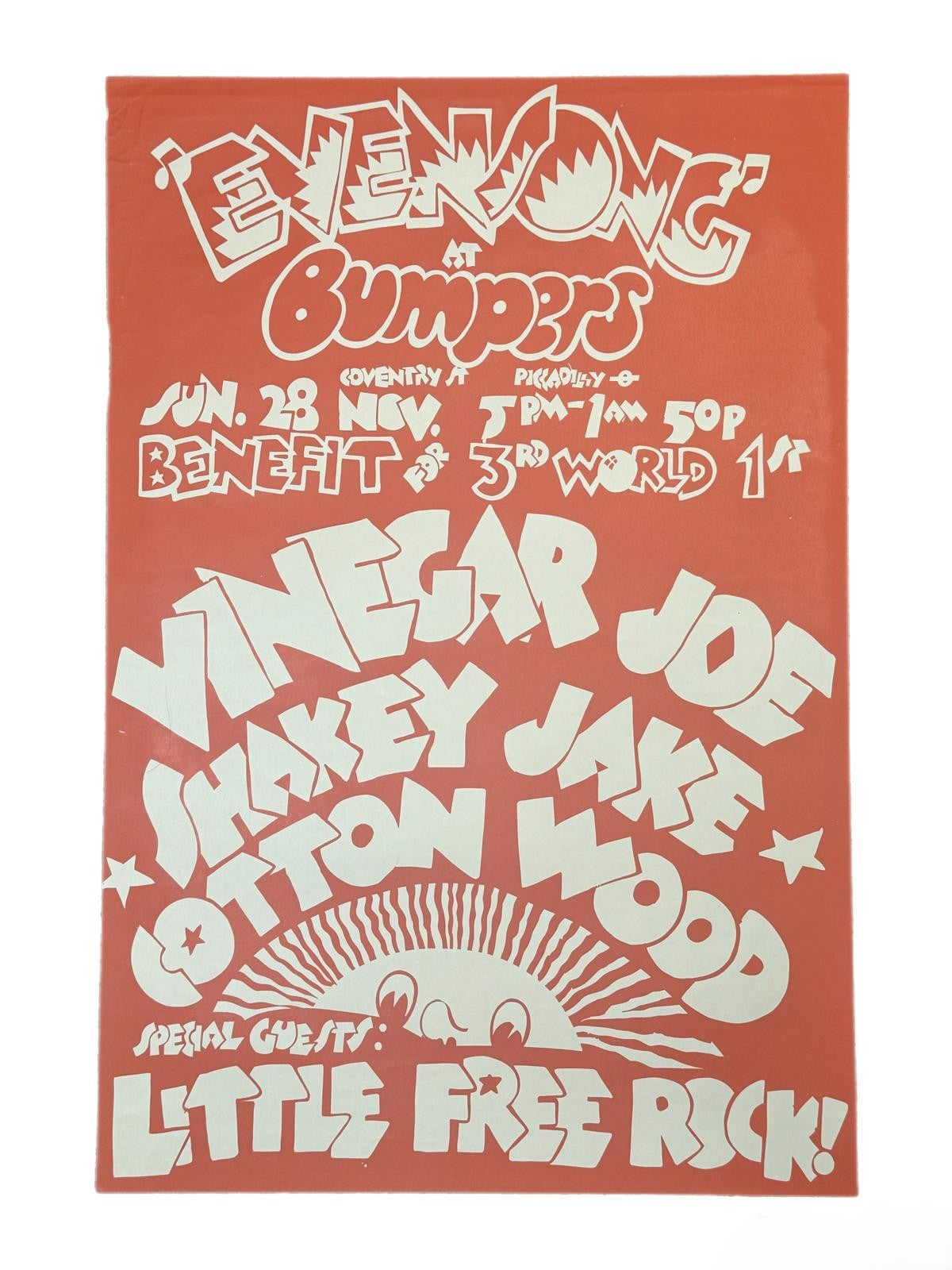 Evensong at Bumpers concert poster 1971