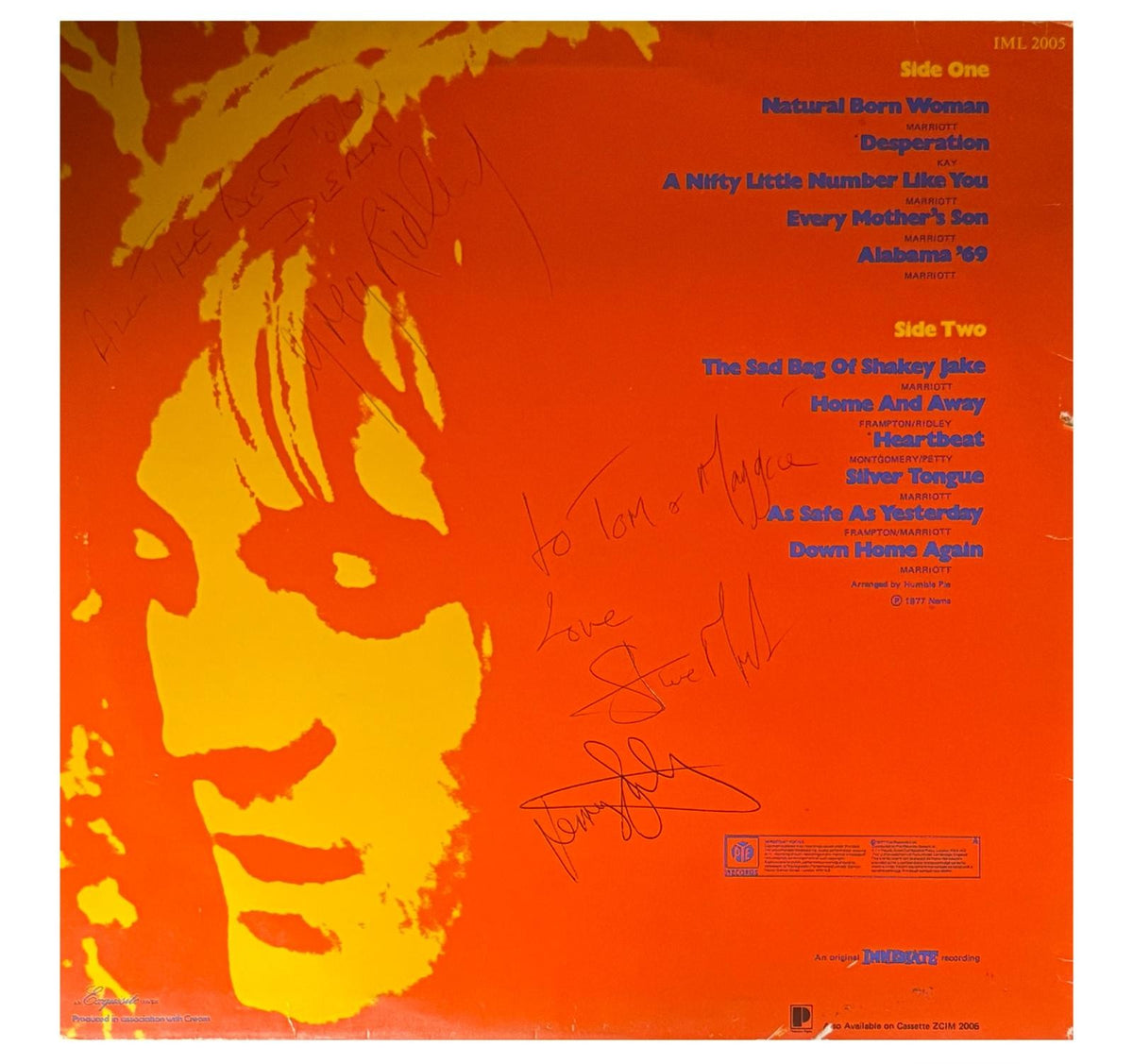 Humble Pie signed “Greatest Hits Album”