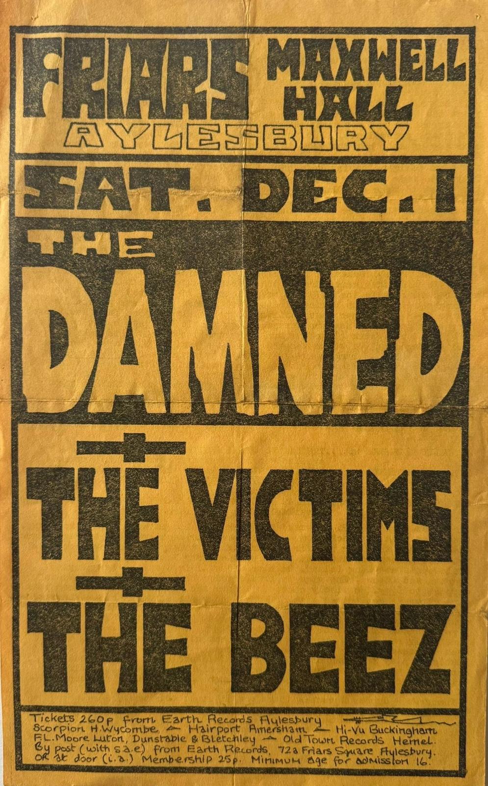 Friars Aylesbury concert flyer 1979