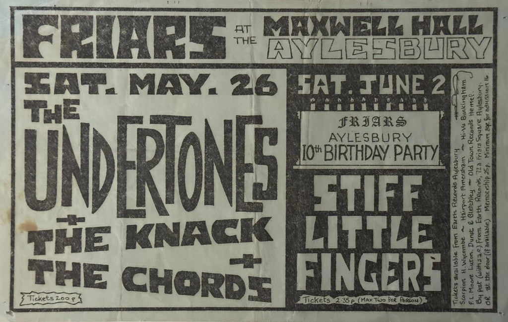 Frias Vale Hall concert flyer 1979