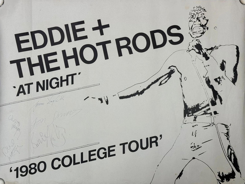 Eddie and The Hot Rods signed college tour poster 1980