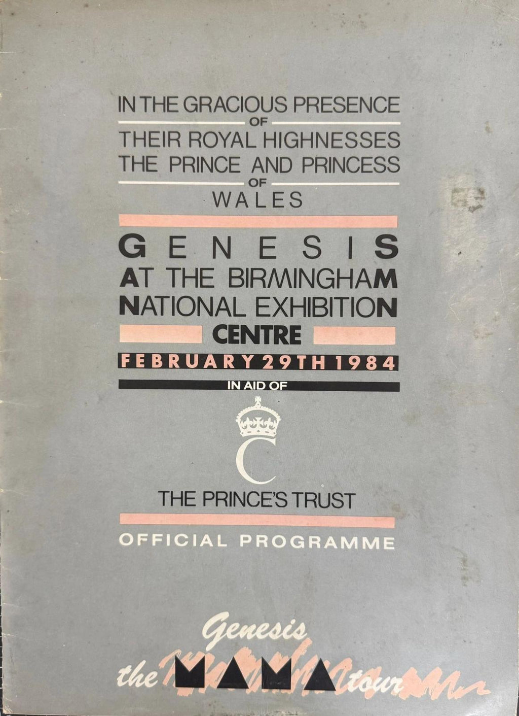 Genesis concert programme 1984