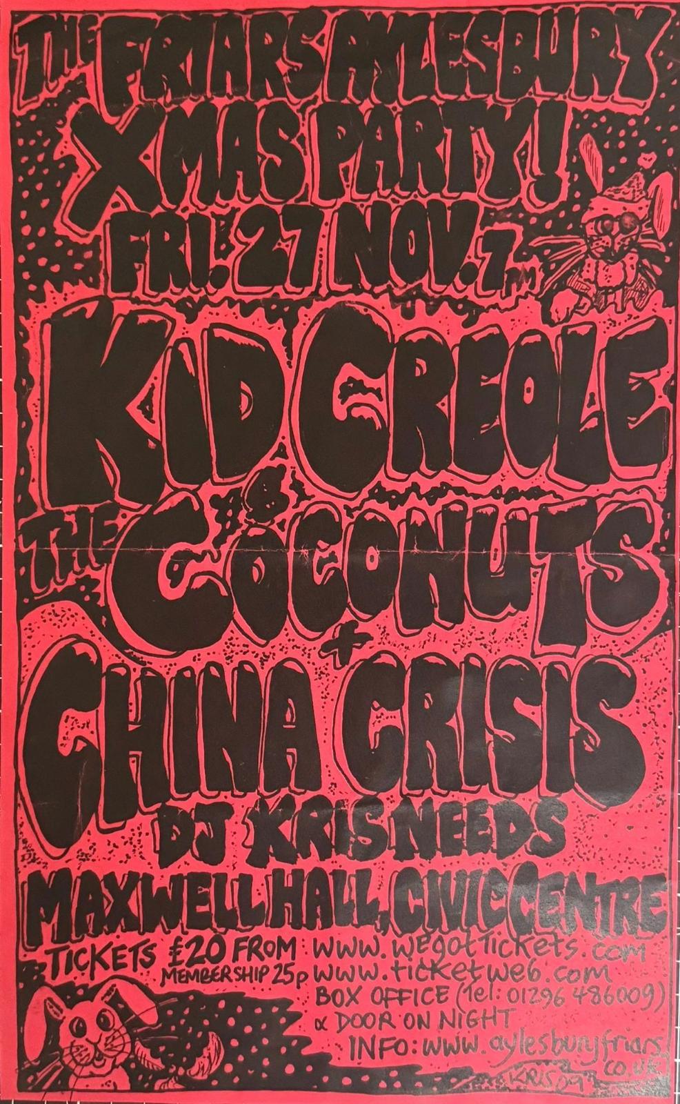 Friars Aylesbury’s Kid Creole & The Coconuts Concert flyer
