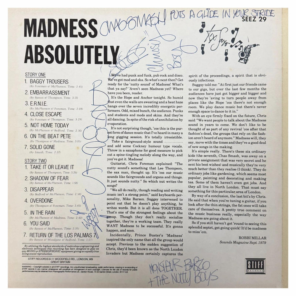 Madness Signed Absolutely LP 1980