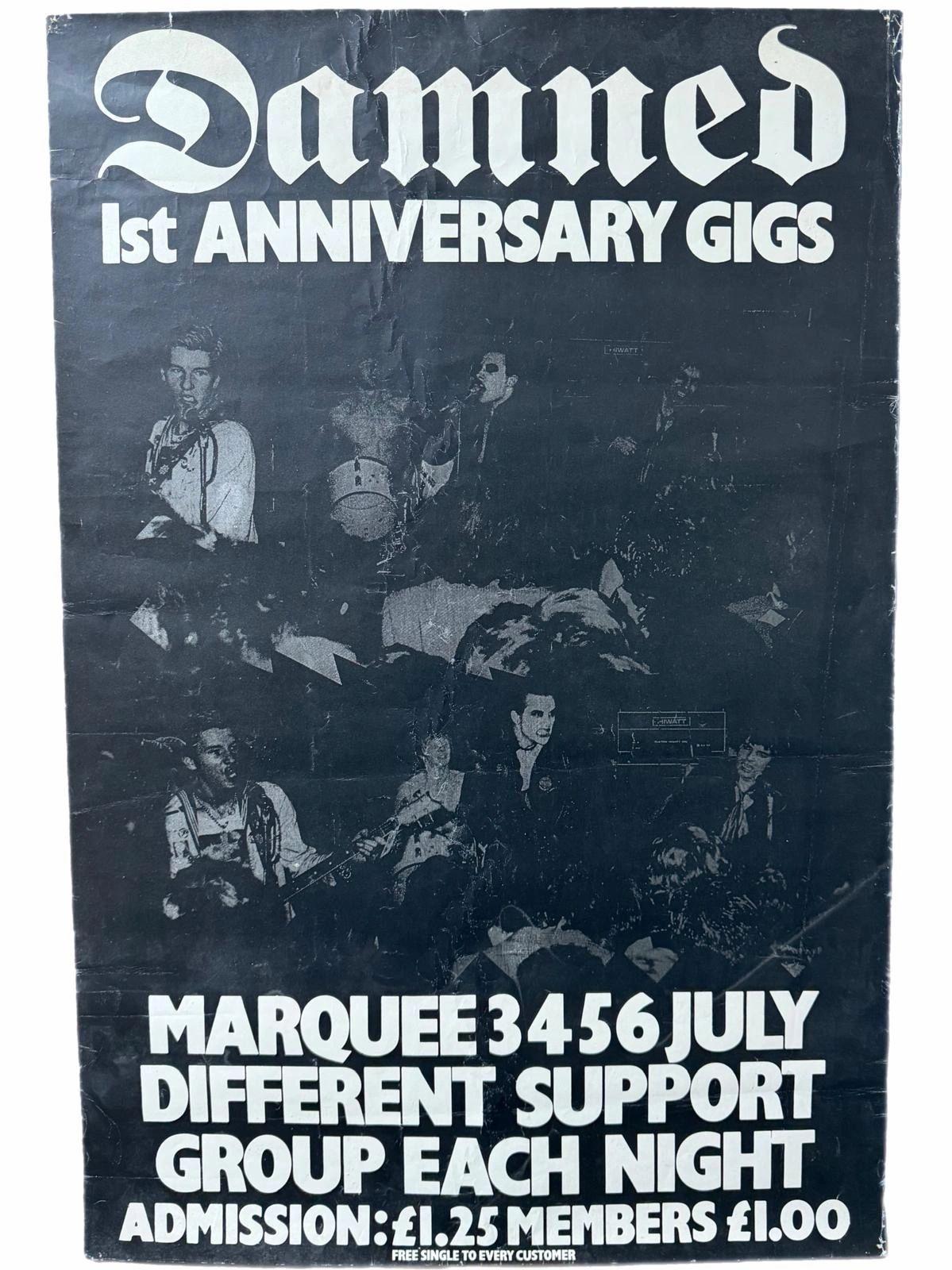 The Damned 1st Anniversary Gigs Poster 1977