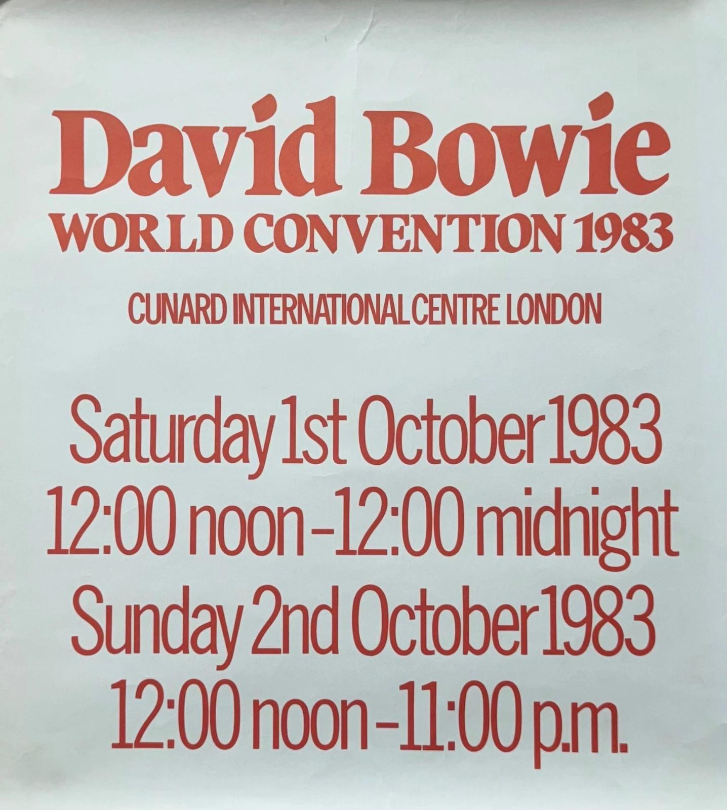 David Bowie World Convention poster 1983