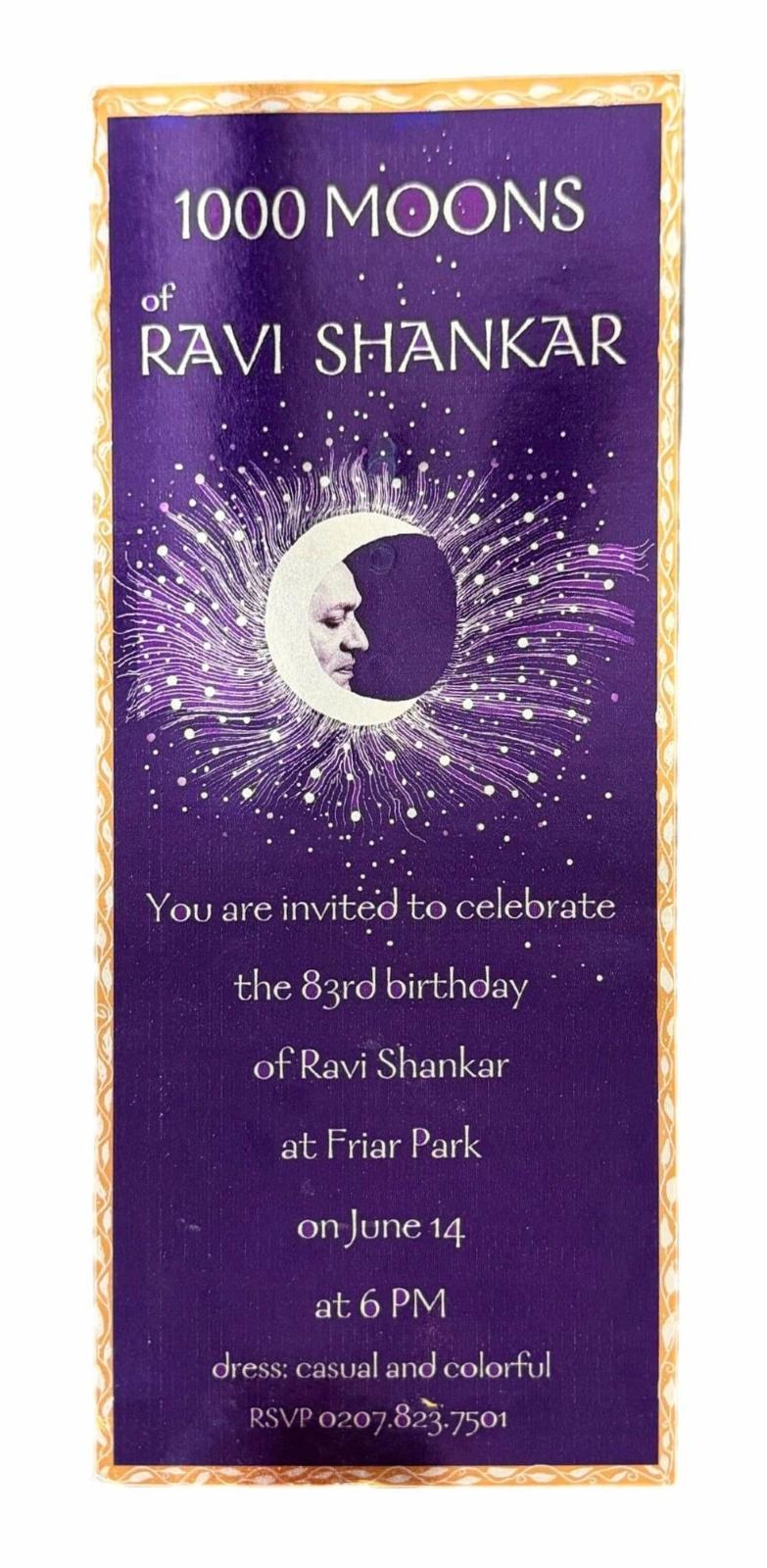 Ravi Shankar’s Birthday invitation 2003