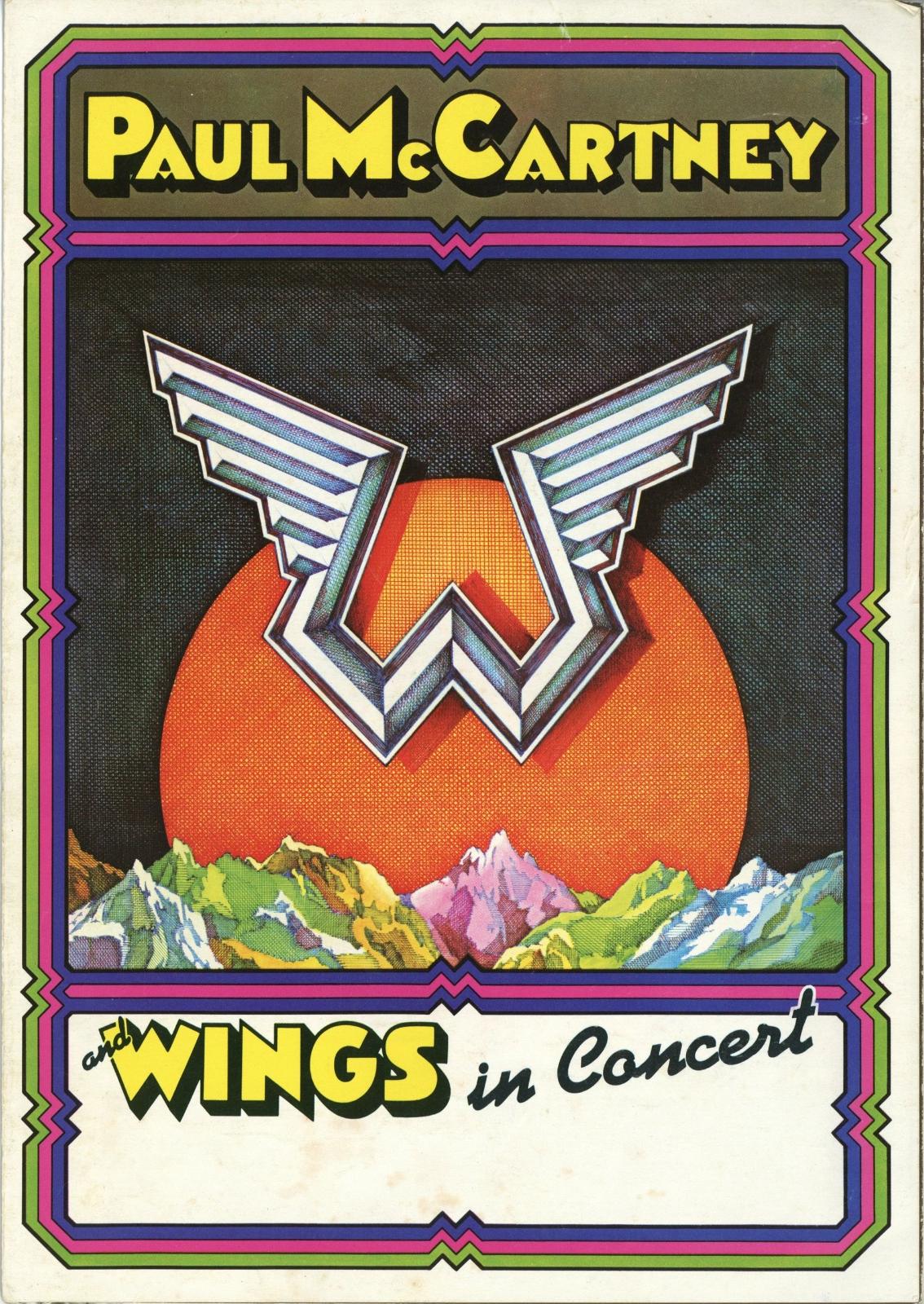 Paul McCartney and Wings 1975 UK Tour concert programme