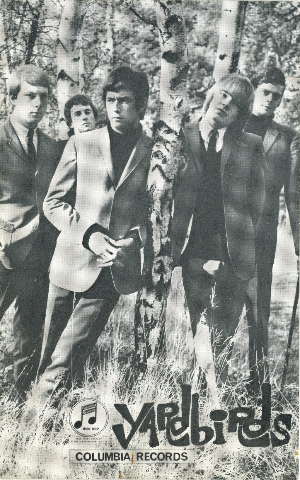 The Yardbirds Signed Columbia records promo card 1964