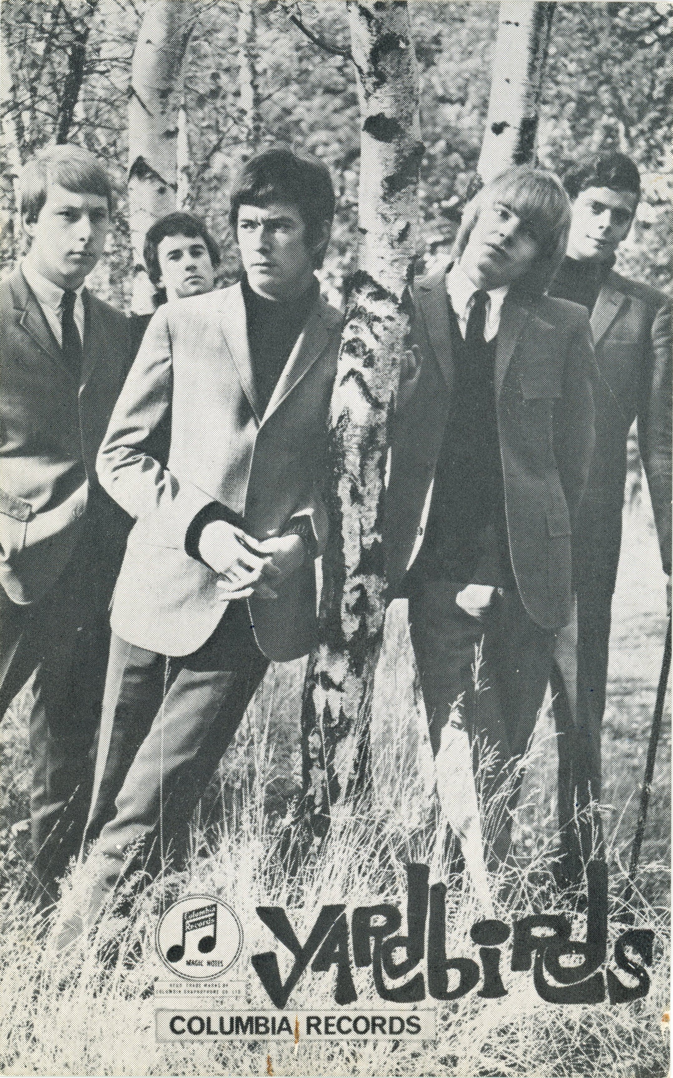 The Yardbirds Signed Columbia records promo card 1964