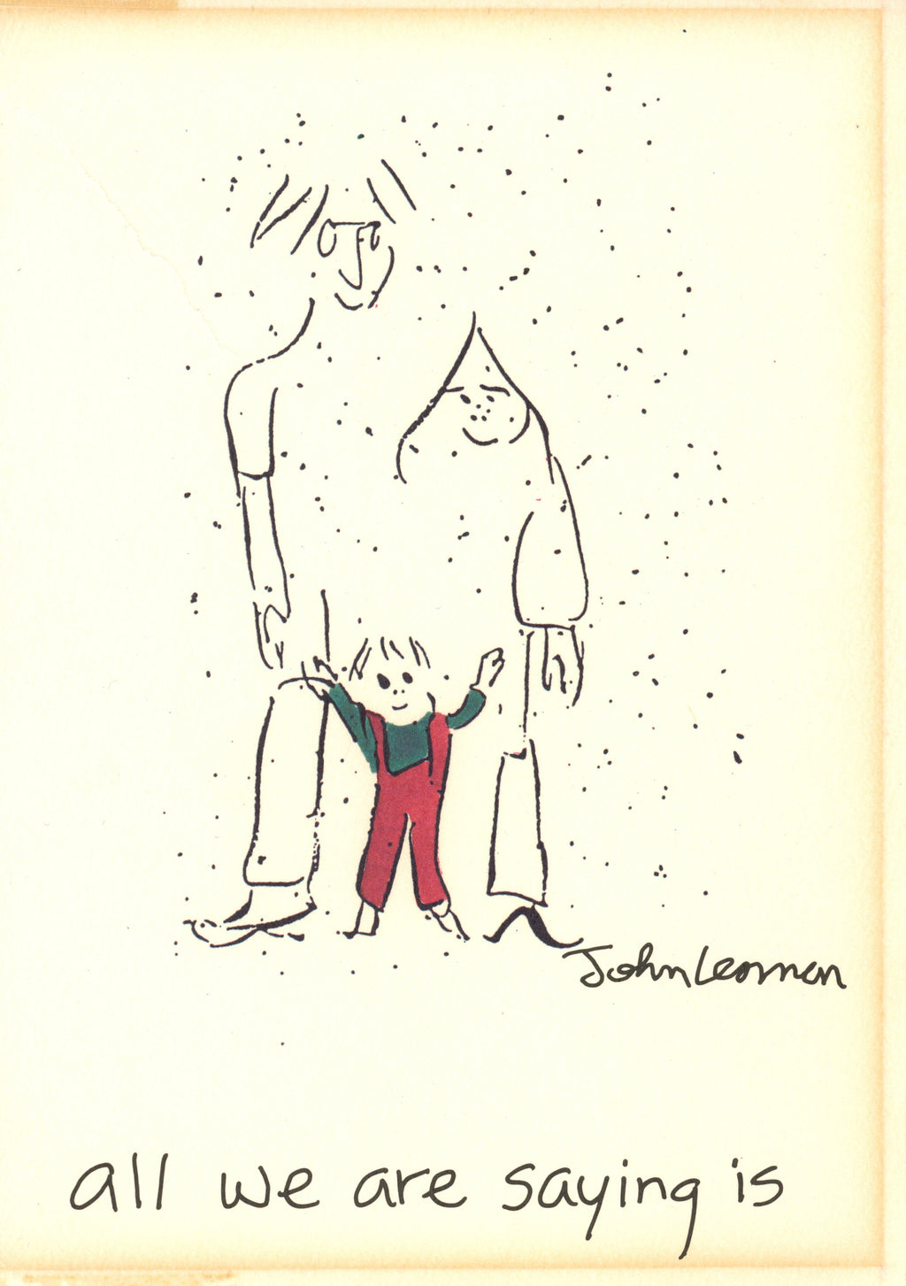 Yoko Ono signed Christmas card 1981