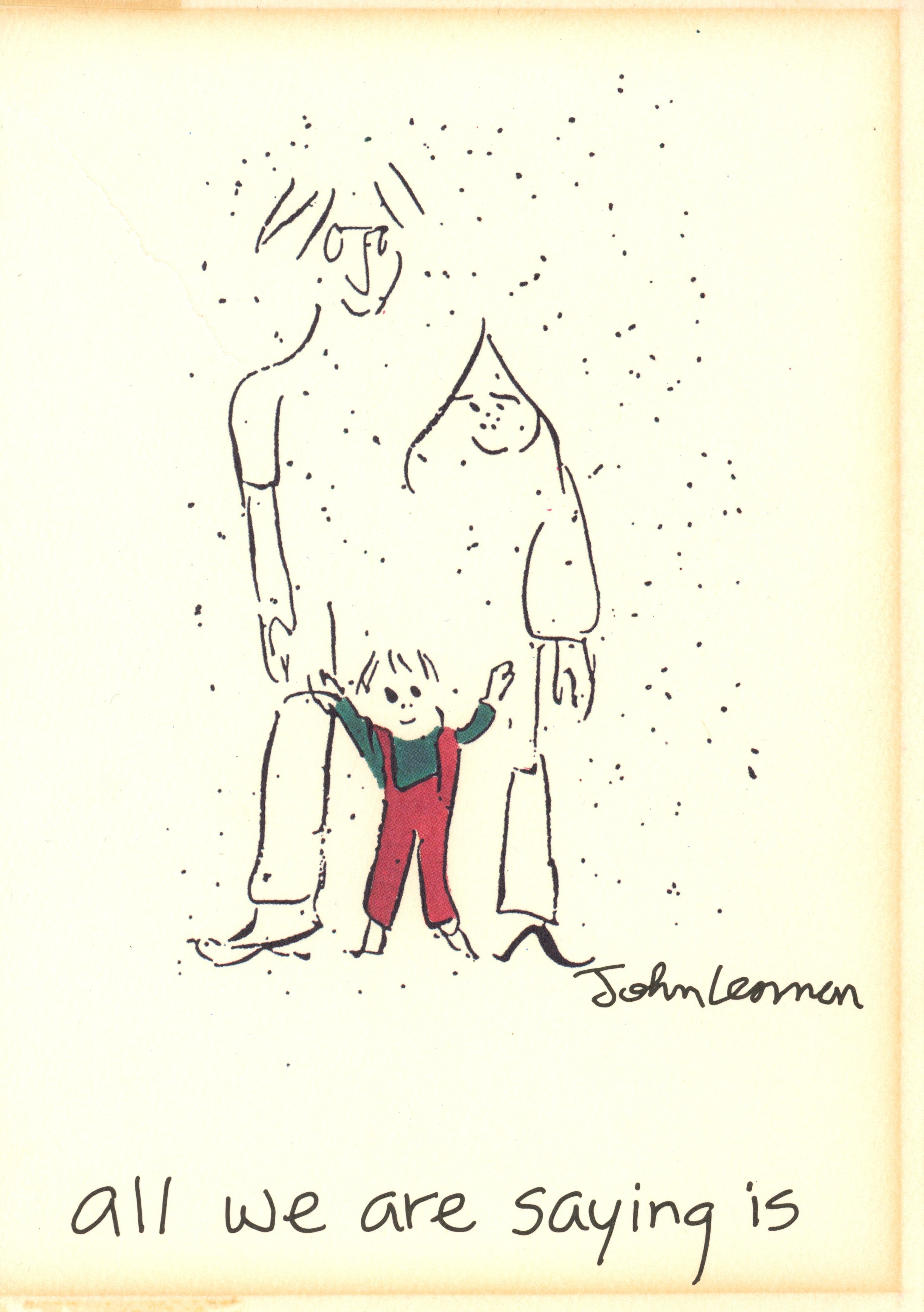 Yoko Ono signed Christmas card 1981
