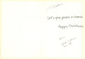 Yoko Ono signed Christmas card 1981