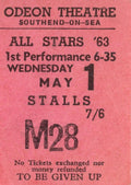 All Stars 63 concert ticket stub
