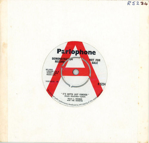 Billy J Karmer with The Dakotas 1964 It's Gotta Last Forever Parlophone A Label Demo 7 Inch