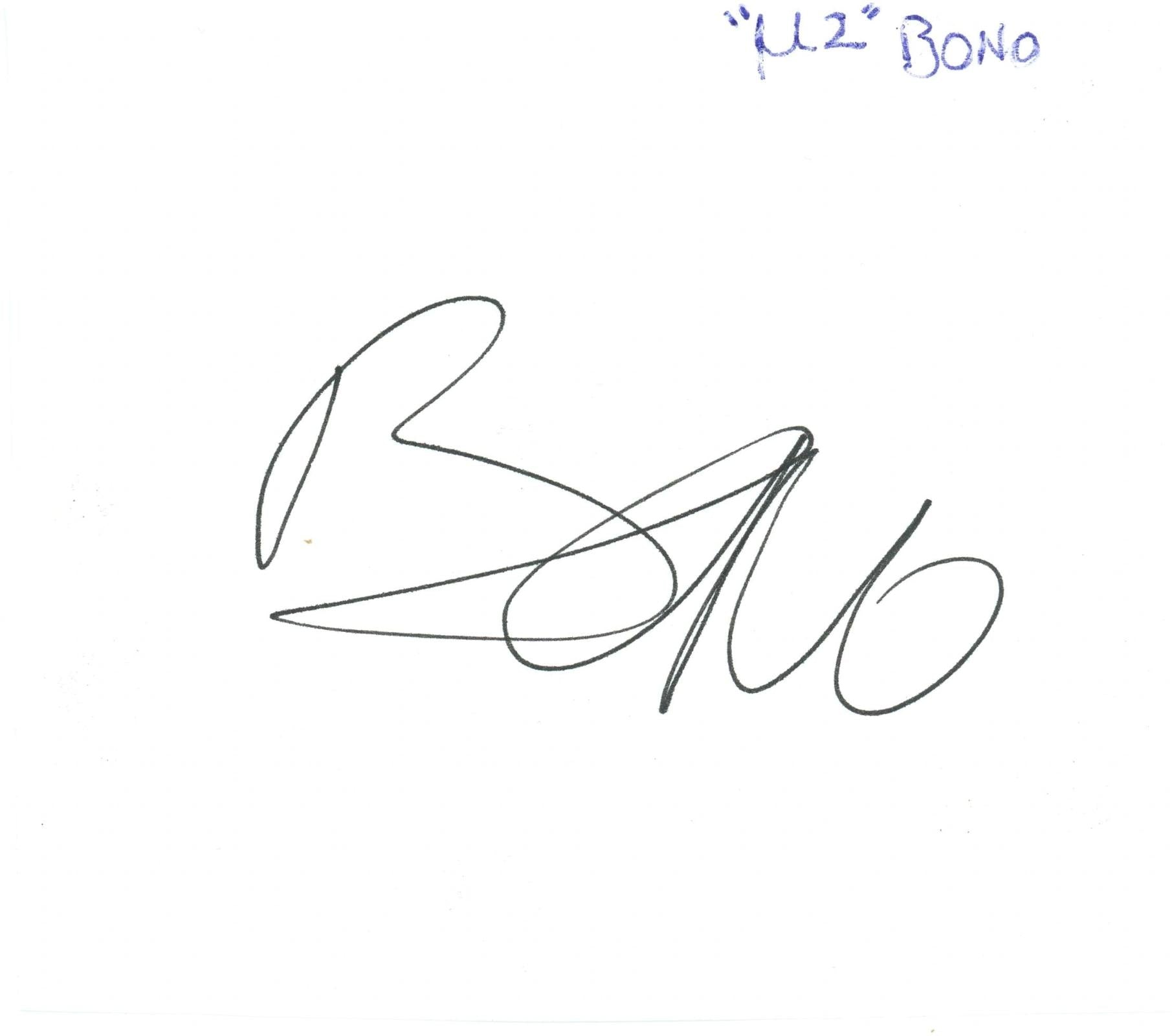 Bono autograph U2