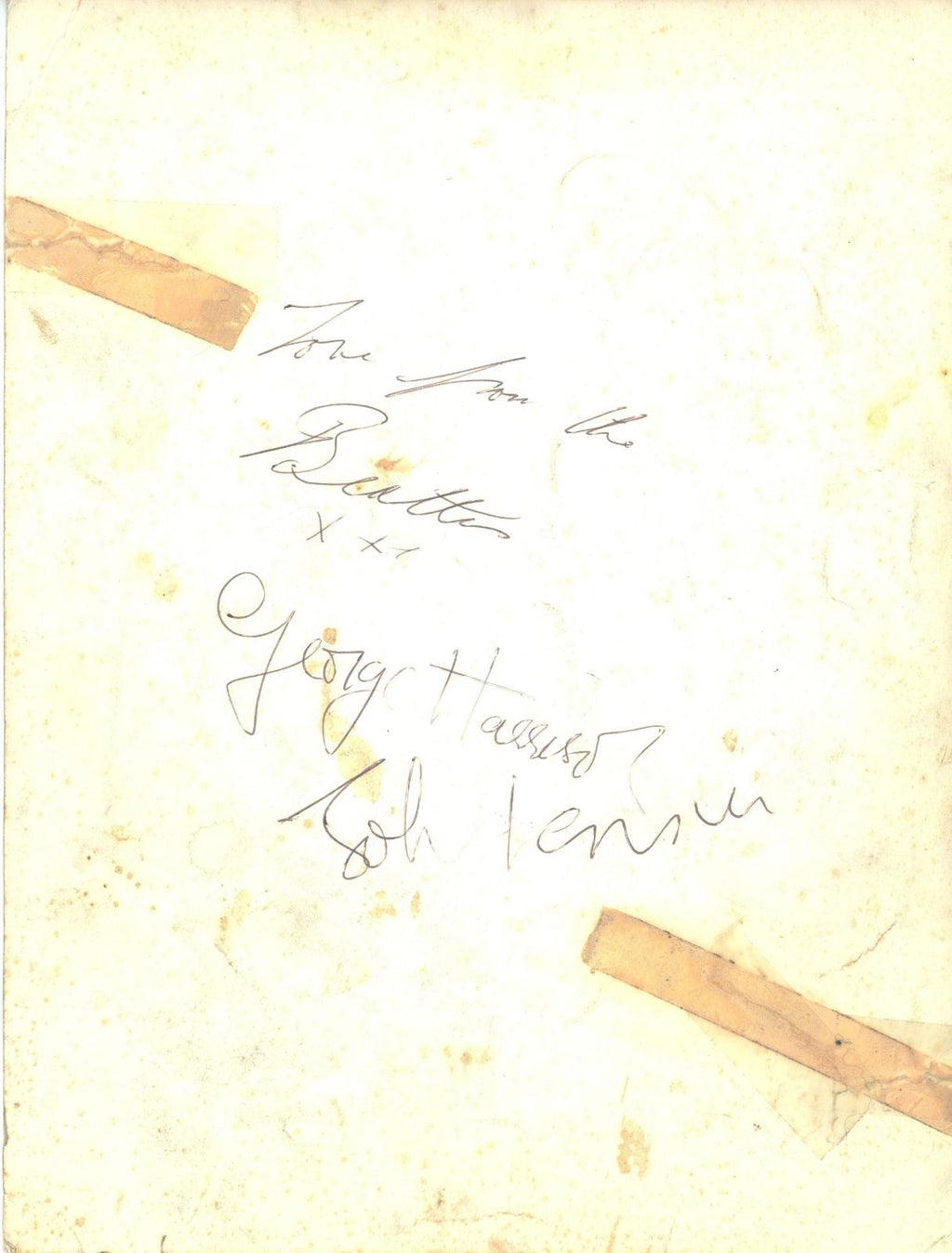John Lennon, George Harrison and Ringo Starr Signed Star Pics Promotional Card