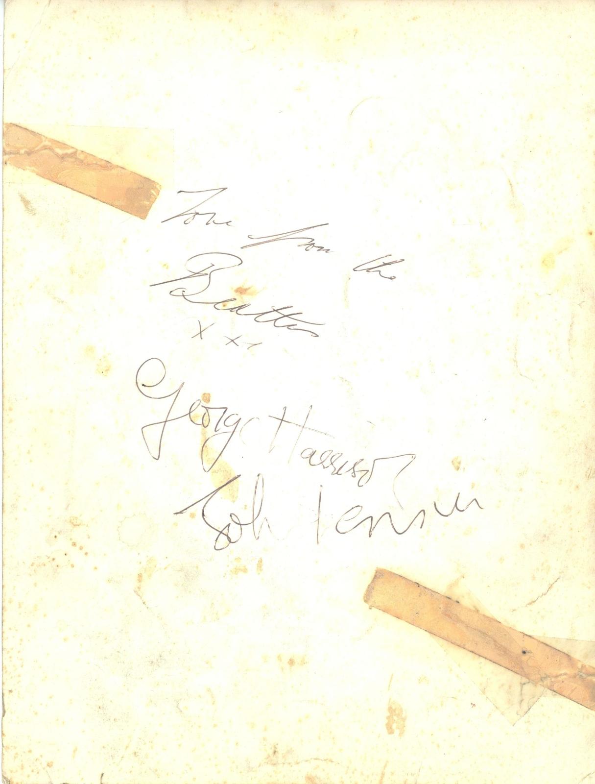 John Lennon, George Harrison and Ringo Starr Signed Star Pics Promotional Card