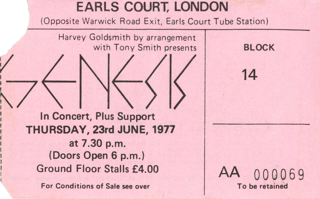 Genesis European Tour "Picturebook" tour programme And tickets 1977