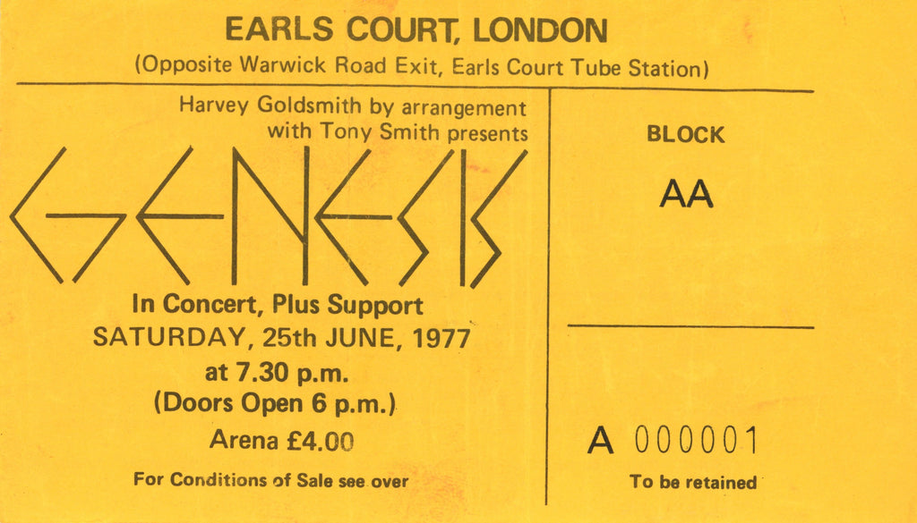 Genesis European Tour "Picturebook" tour programme And tickets 1977