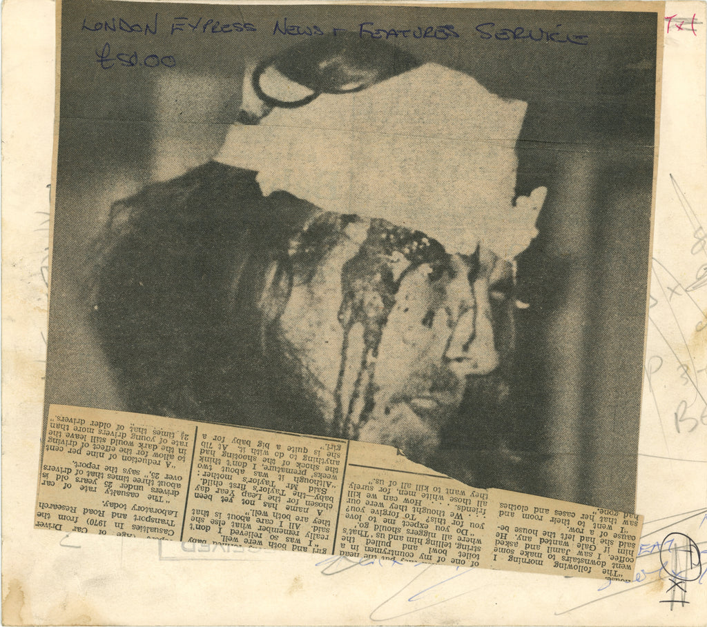 George Harrison M4 crash photograph 1972