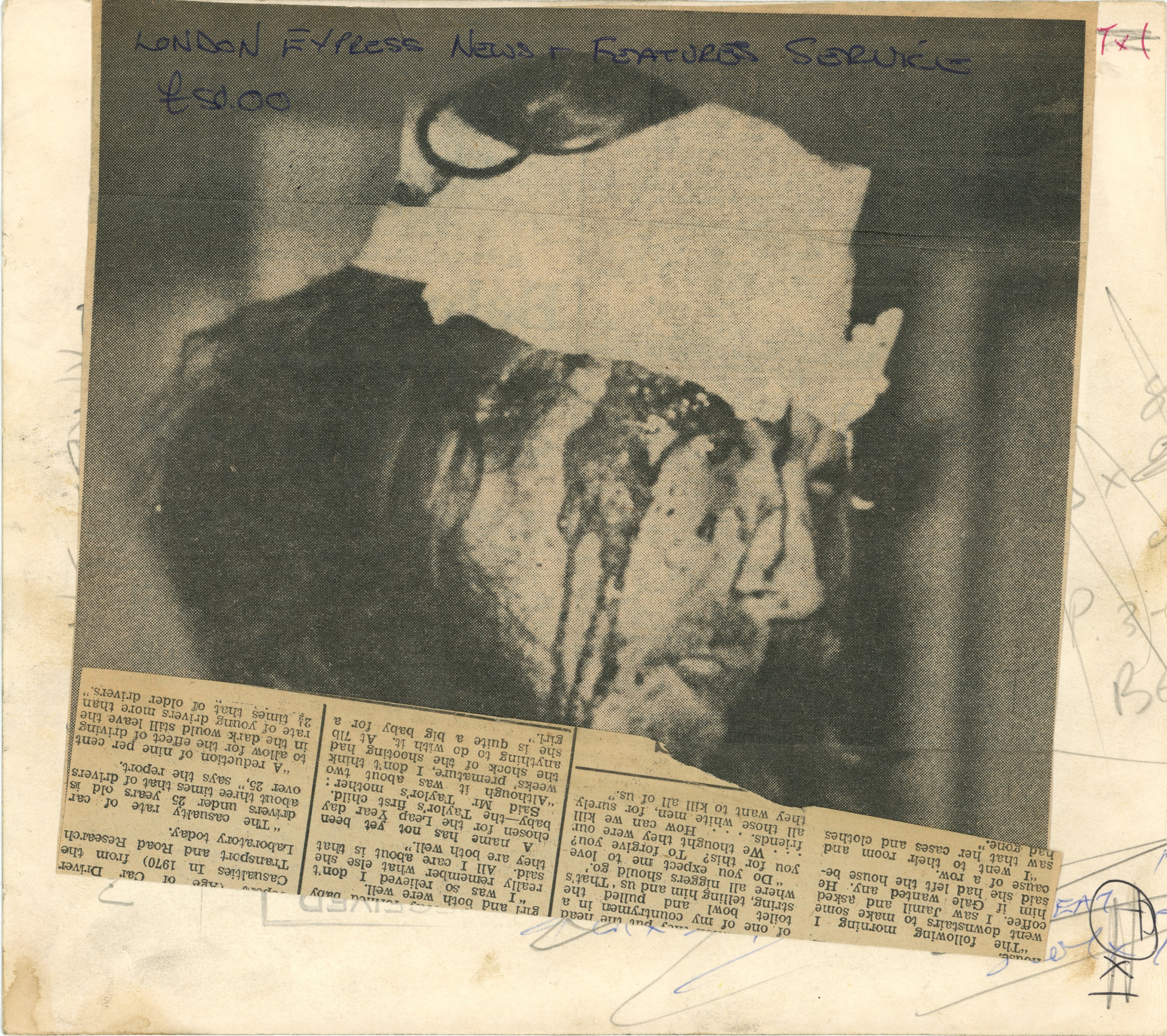George Harrison M4 crash photograph 1972