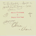 George Harrison Signed And Inscribed Christmas Card to Hilary Gerrard