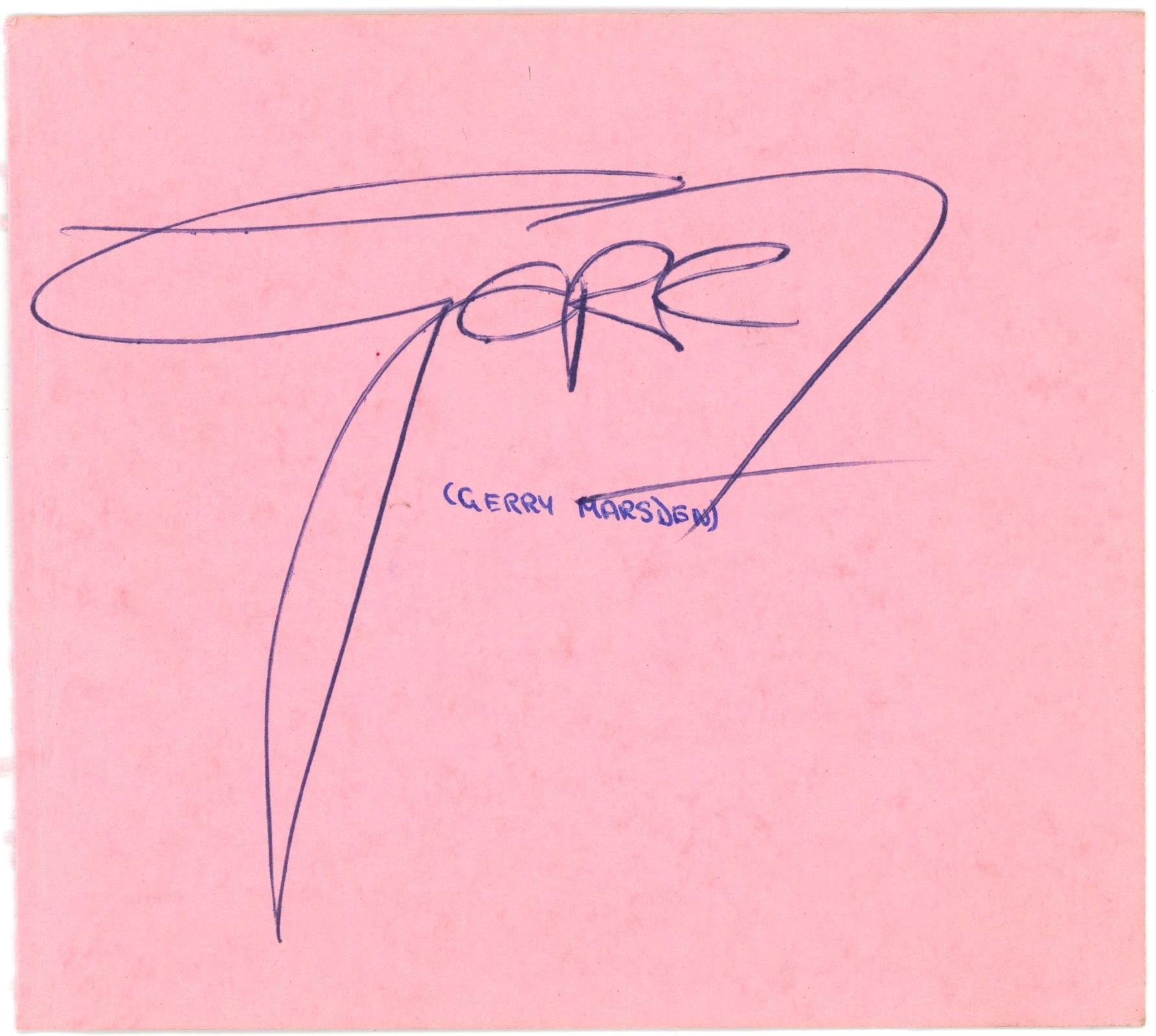 Gerry Marsden autograph 1964